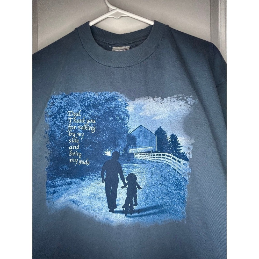 Vintage 90's Dad and Daughter Big Graphic With Quote T-Shirt Size Mens Large